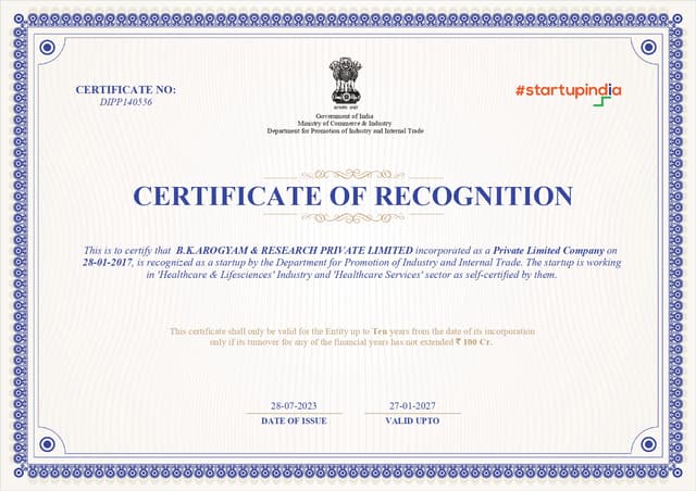 Certification Of StartUp